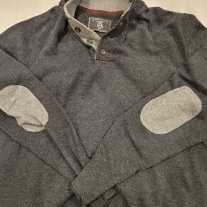 Mens Gray Sweater Maker & Co medium elbow patch
